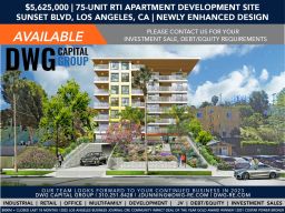 NEW RTI! 1275 Sunset Blvd 75U Apt Dev Site